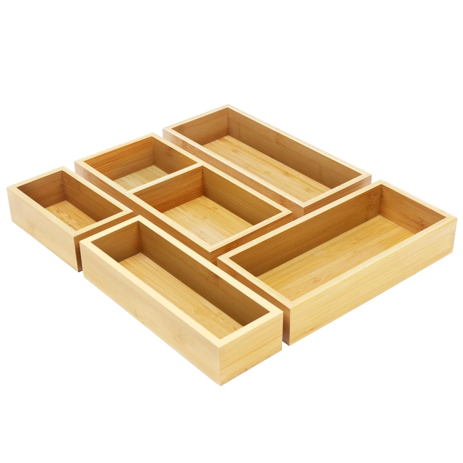 Bambusi bamboo drawer organizer set image 3