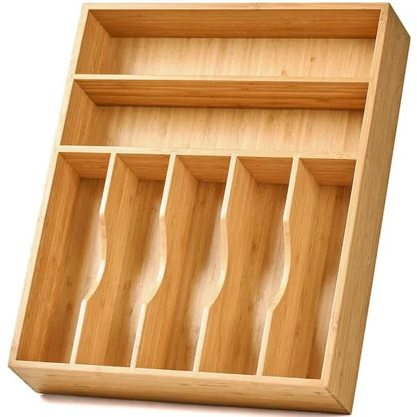 Hanamya bamboo kitchen utensil organizer