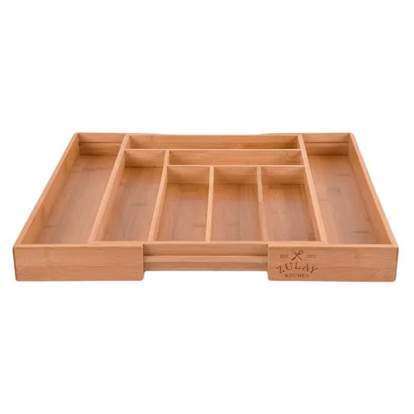 Hanamya bamboo kitchen utensil organizer image 3