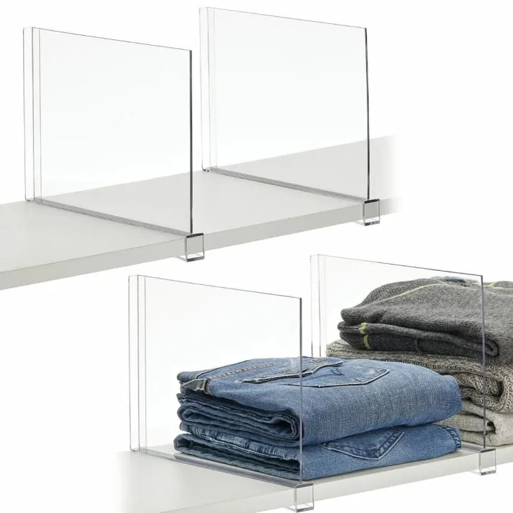 mDesign stackable closet shelf divider image 2