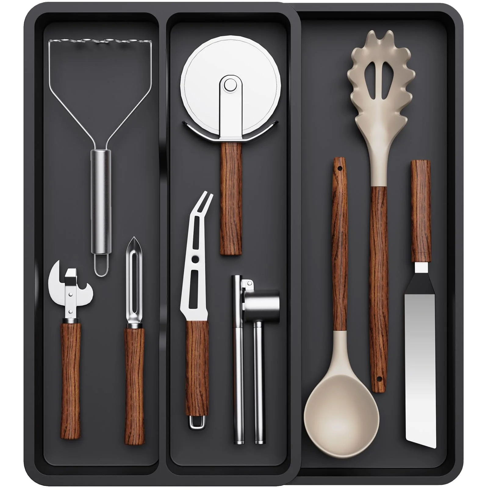 Neatly adjustable kitchen utensil tray image 2