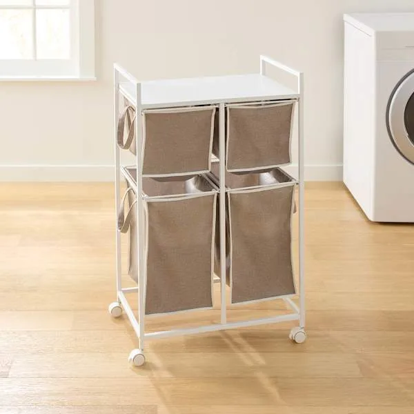 Real Simple rolling laundry cart