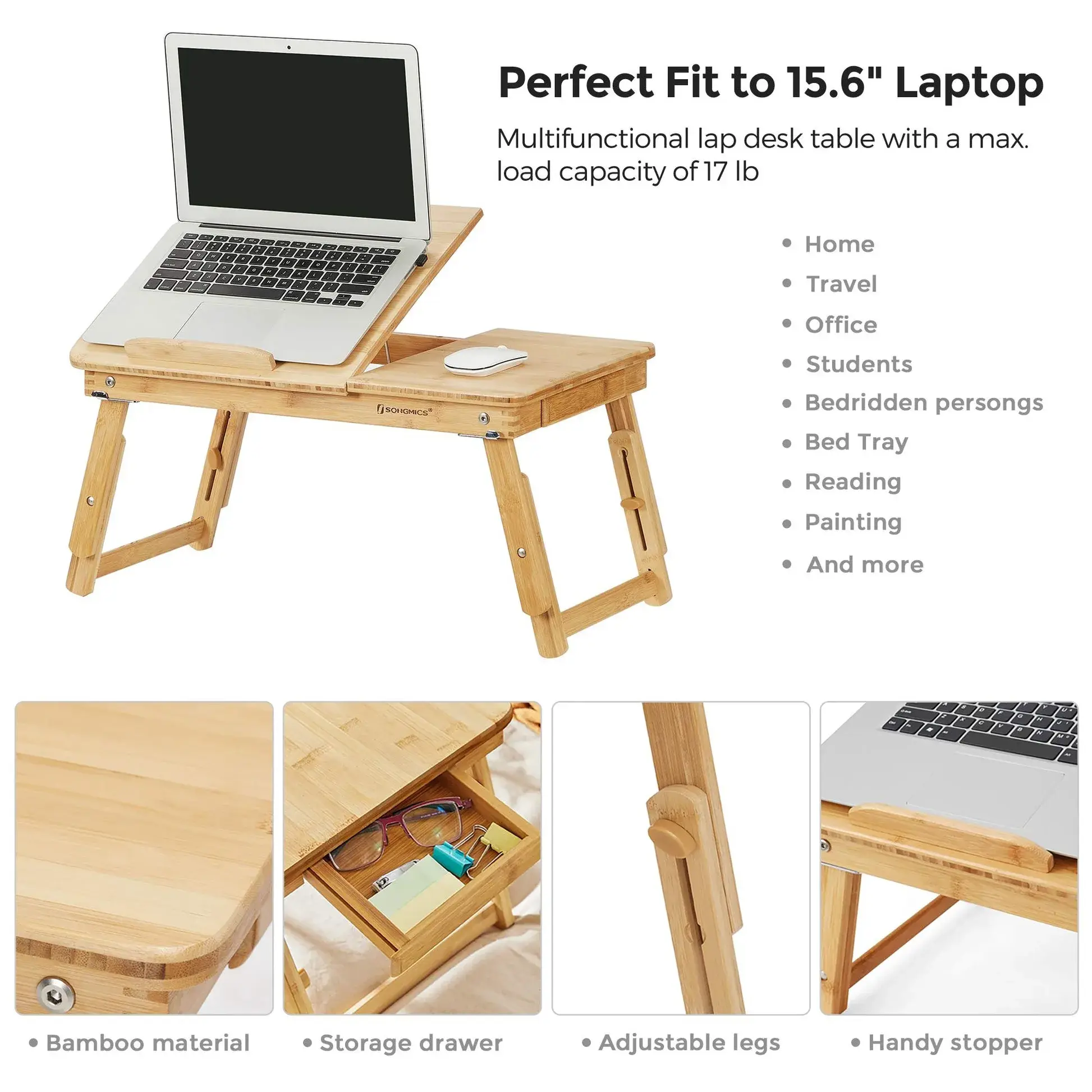 SONGMICS bamboo drawer divider image 2